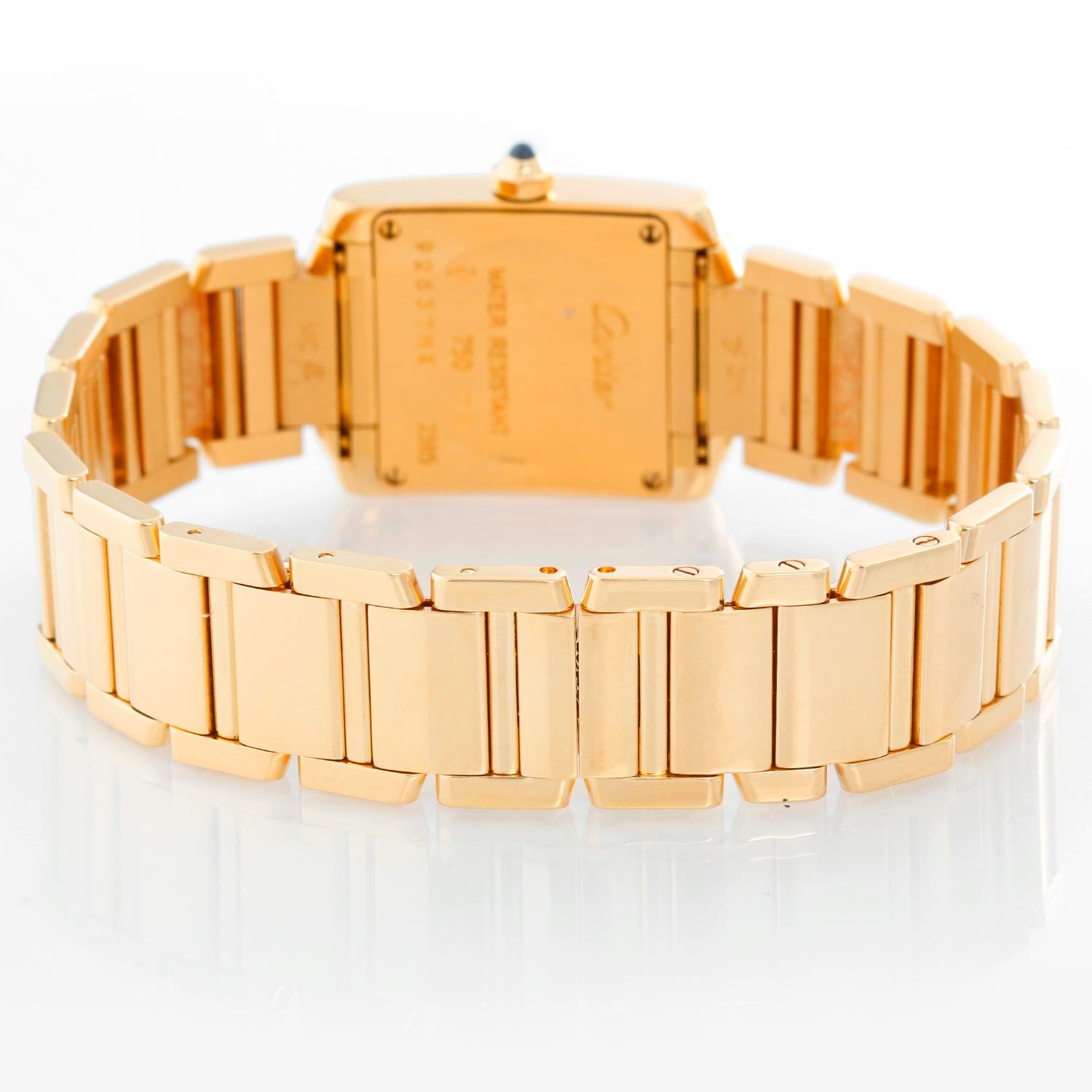 Cartier Tank Francaise 18 Karat Yellow Gold Ladies Watch In Excellent Condition In Dallas, TX