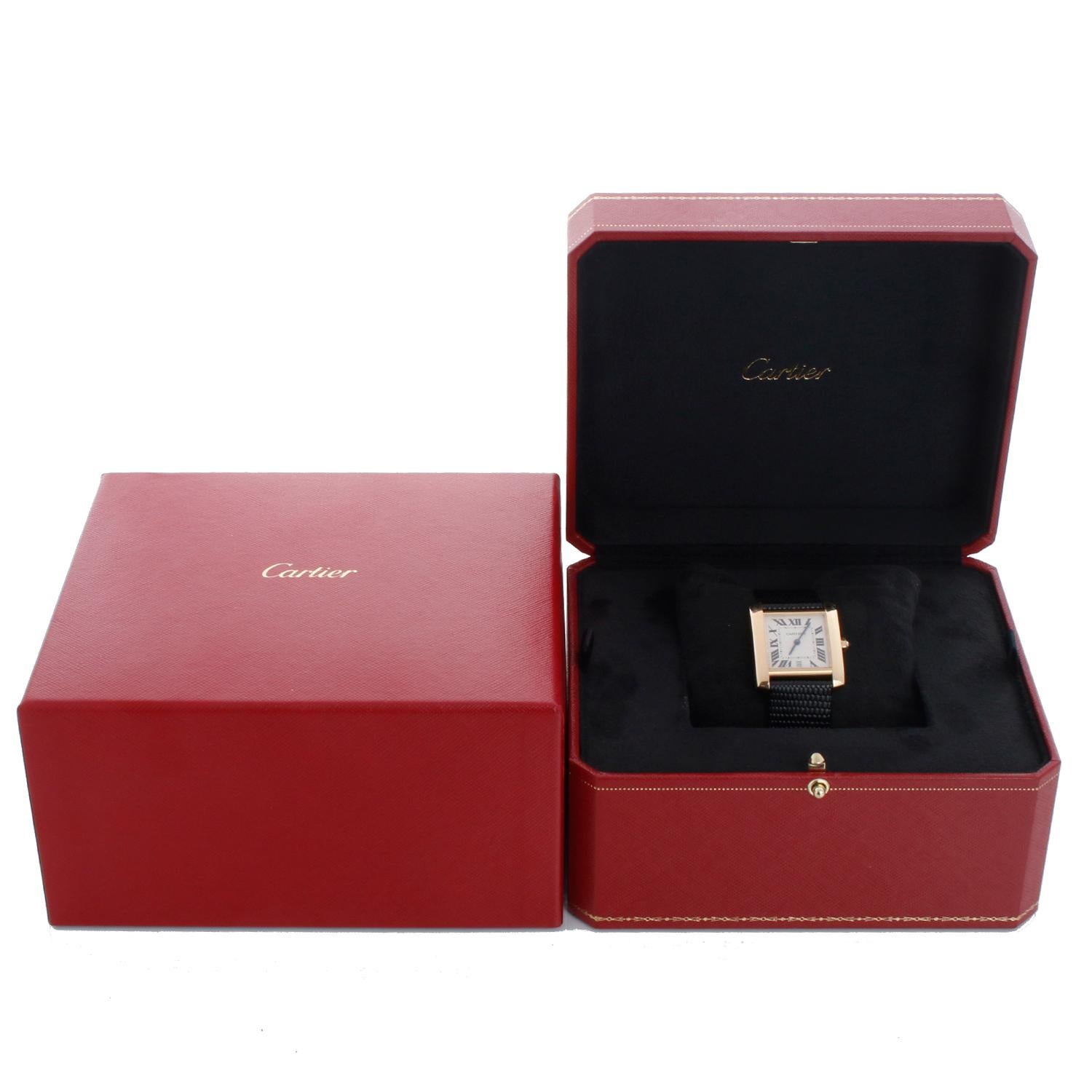 Cartier Montre Tank Française en or jaune 18 carats pour hommes W5000156 1840 en vente 2