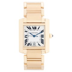 Vintage Cartier Tank Francaise 18k Yellow Gold Men's Watch W5000156 1840