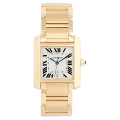 Used Cartier Tank Francaise 18k Yellow Gold Men's Watch W5000156 1840