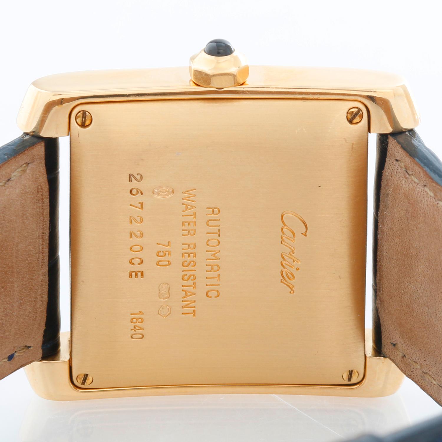 Cartier Tank Francaise 18 Karat Yellow Gold Men's Watch W5000156 In Excellent Condition In Dallas, TX