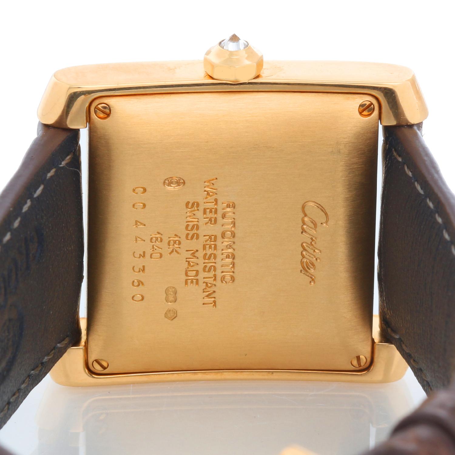 Cartier: 18 Karat Gelbgold Herrenuhr WE1010R8 1840 im Zustand „Hervorragend“ im Angebot in Dallas, TX