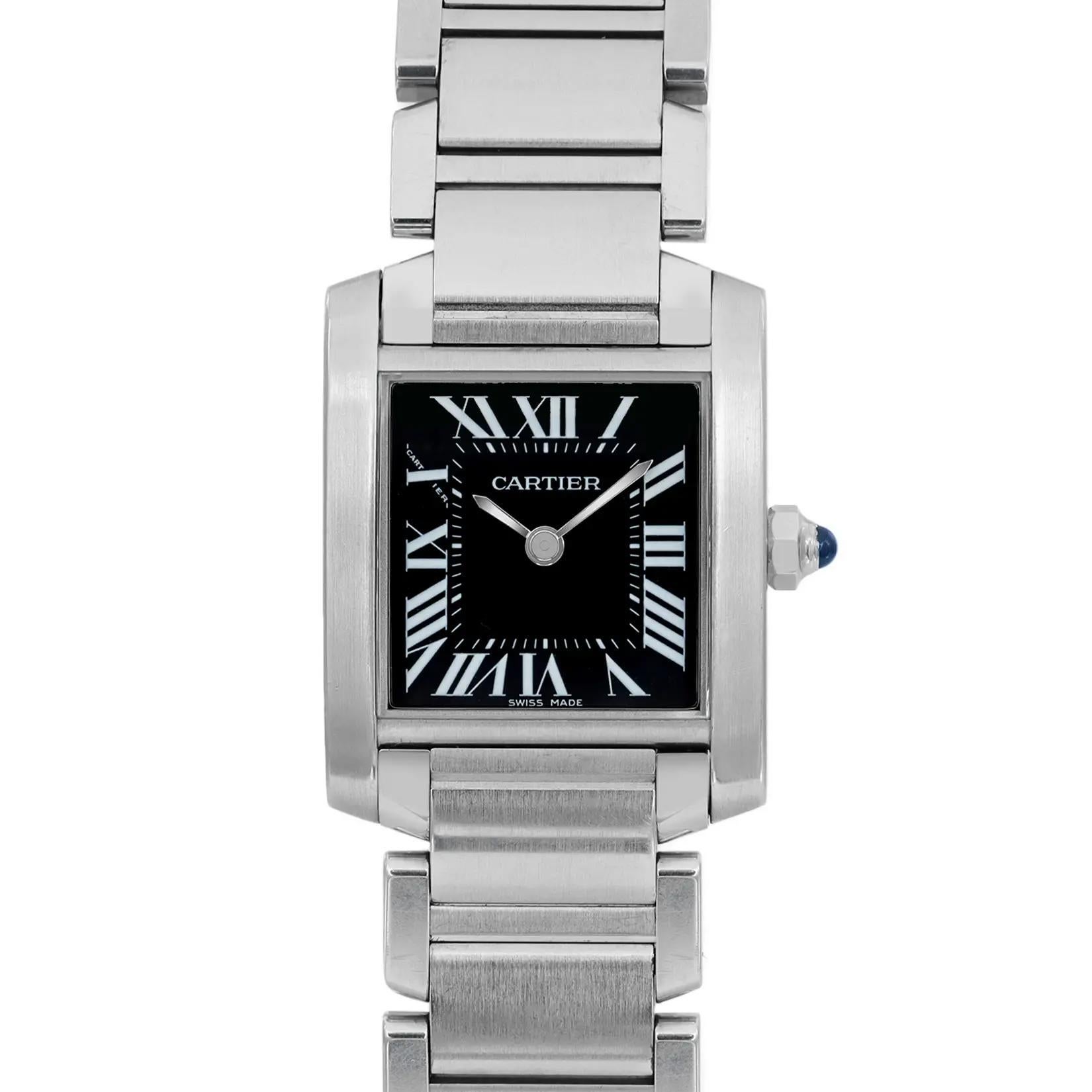 Sehr guter gebrauchter Zustand. Keine Box und Papiere.

Cartier Tank Française W51026Q3 Quarzuhr für Damen (20 mm) 🖤
📌 Allgemeiner Überblick
Marke: Cartier

Modellname: Tank Française

Modellnummer: W51026Q3

Typ: Armbanduhr

Abteilung: