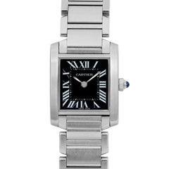 Cartier Tank Francaise 20mm Black Dial Steel Ladies Quartz Watch W51026Q3