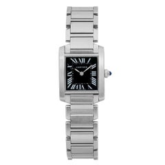 Cartier Tank Francaise 20mm Black Dial Steel Ladies Quartz Watch W51026Q3