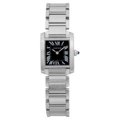 Cartier Tank Francaise 20mm Black Dial Steel Ladies Quartz Watch W51026Q3