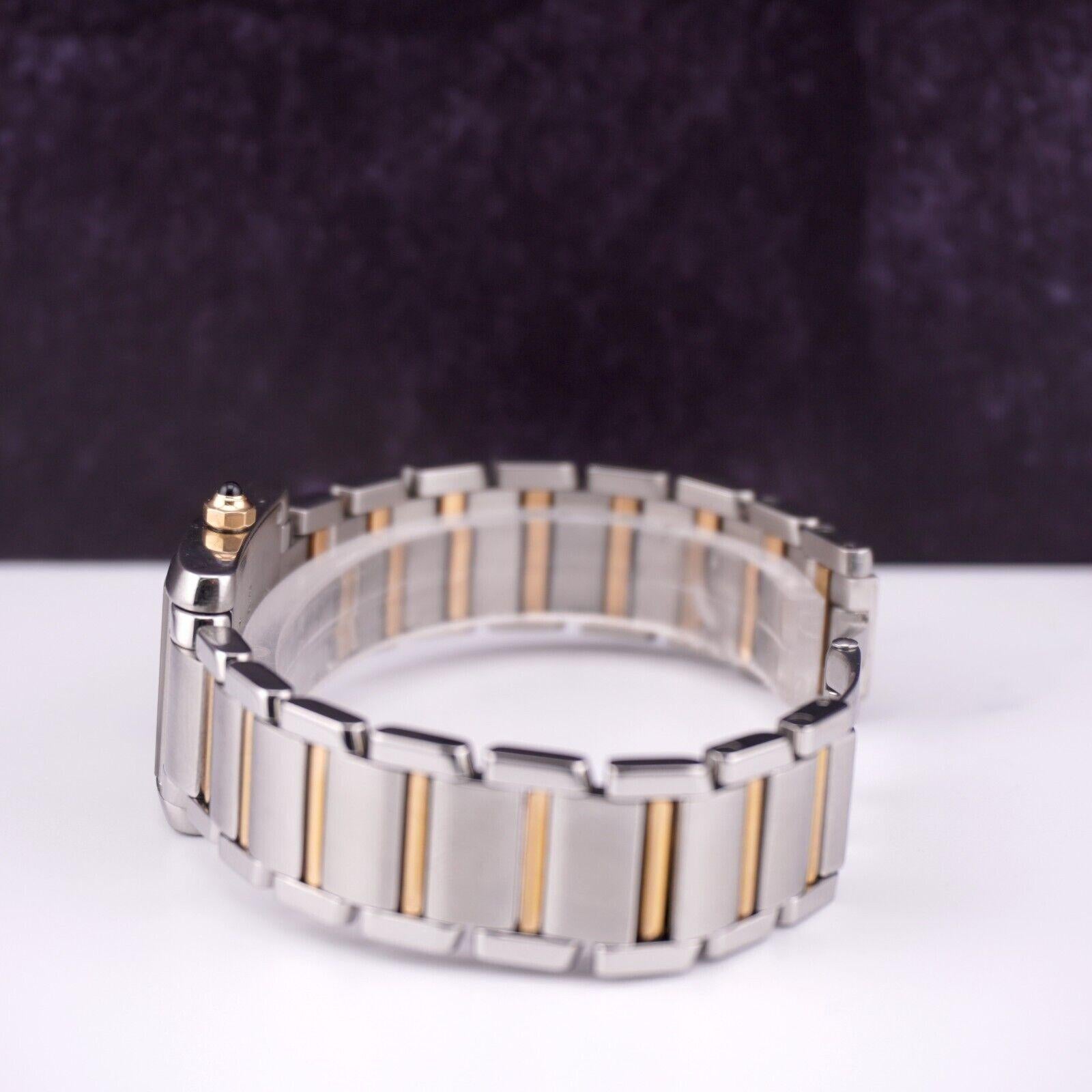 Women's Cartier Tank Francaise 20mm Quartz Ladies 18k Gold & Steel Watch White Dial 2384