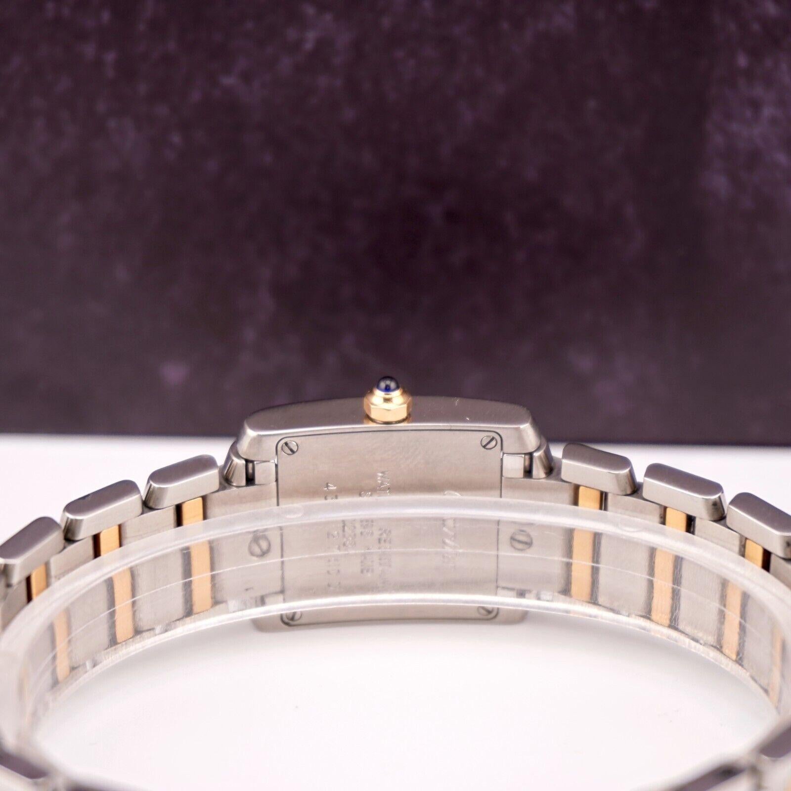 Cartier Tank Francaise 20mm Quartz Ladies 18k Gold & Steel Watch White Dial 2384 2