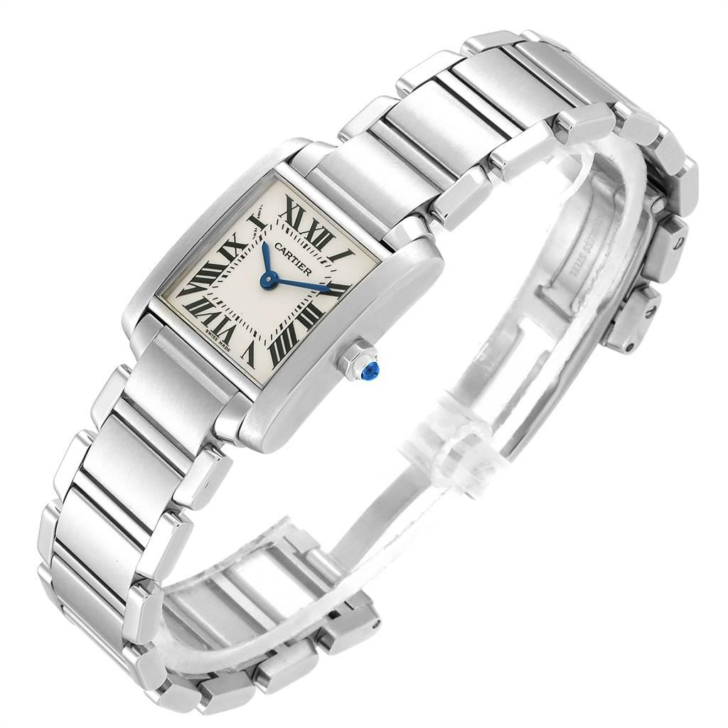 Cartier Tank Francaise Silver Dial Steel Ladies Watch W51008Q3 In Excellent Condition In Atlanta, GA