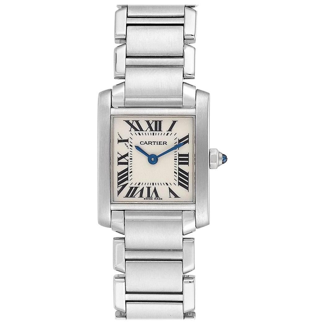 Cartier Tank Francaise Silver Dial Steel Ladies Watch W51008Q3