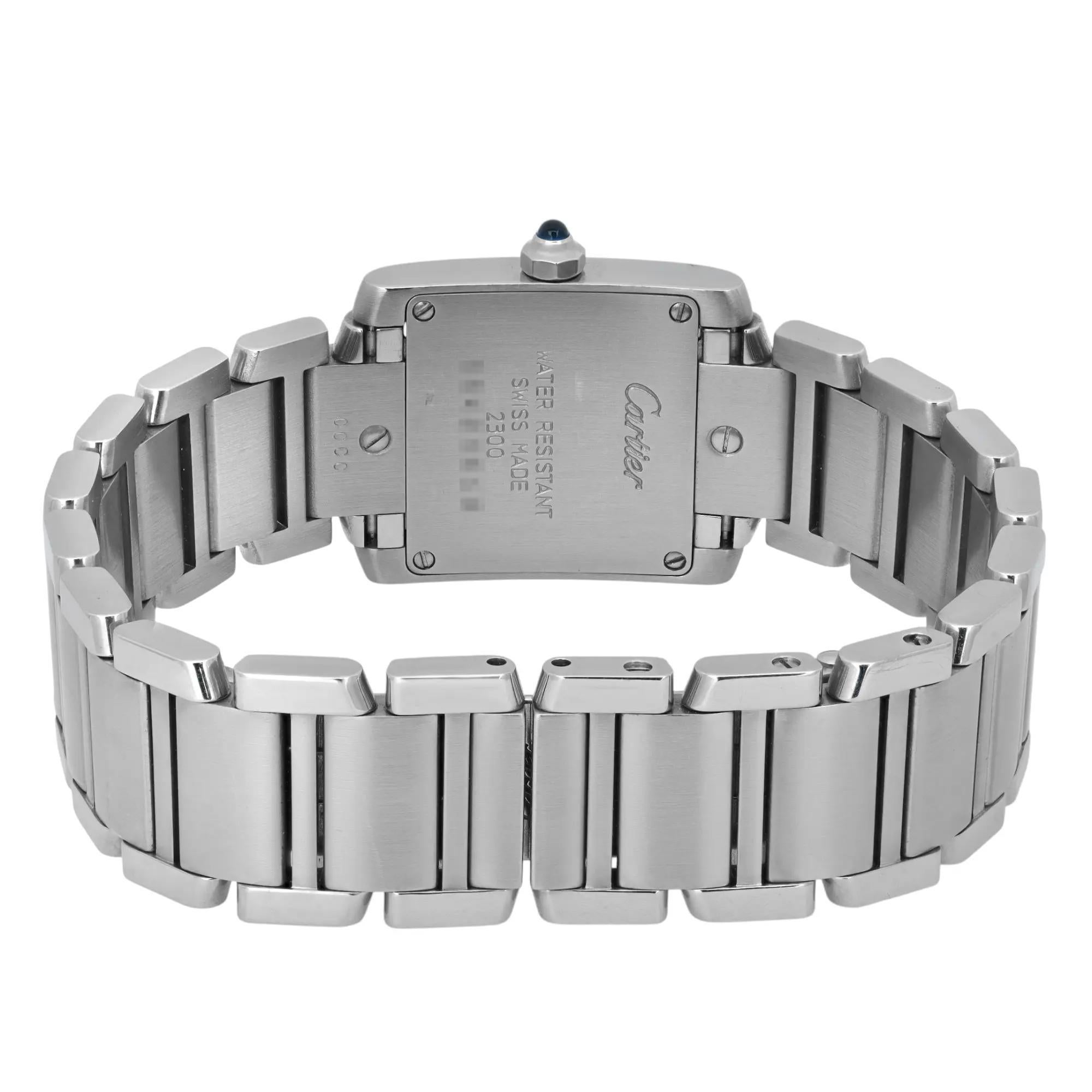 Cartier Tank Francaise 20mm Stainless Steel White Dial Ladies Quartz Watch 2300 For Sale 1