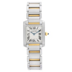 Cartier Montre Tank Francaise en acier et or 18 carats avec quartz, pour femmes W51007Q4