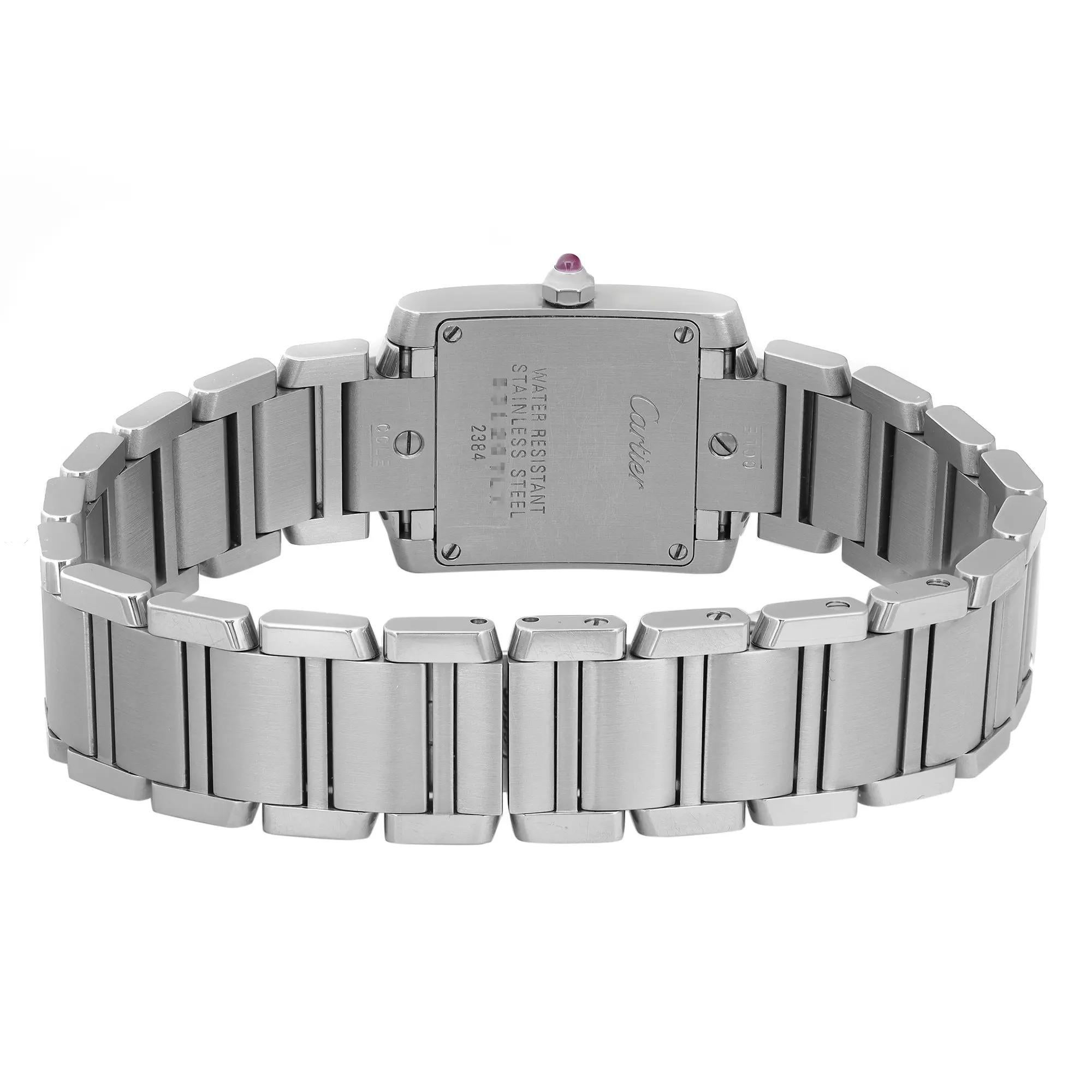 Women's Cartier Tank Francaise 20mm Steel Silver Dial Ladies Quartz Watch W51031Q3 For Sale