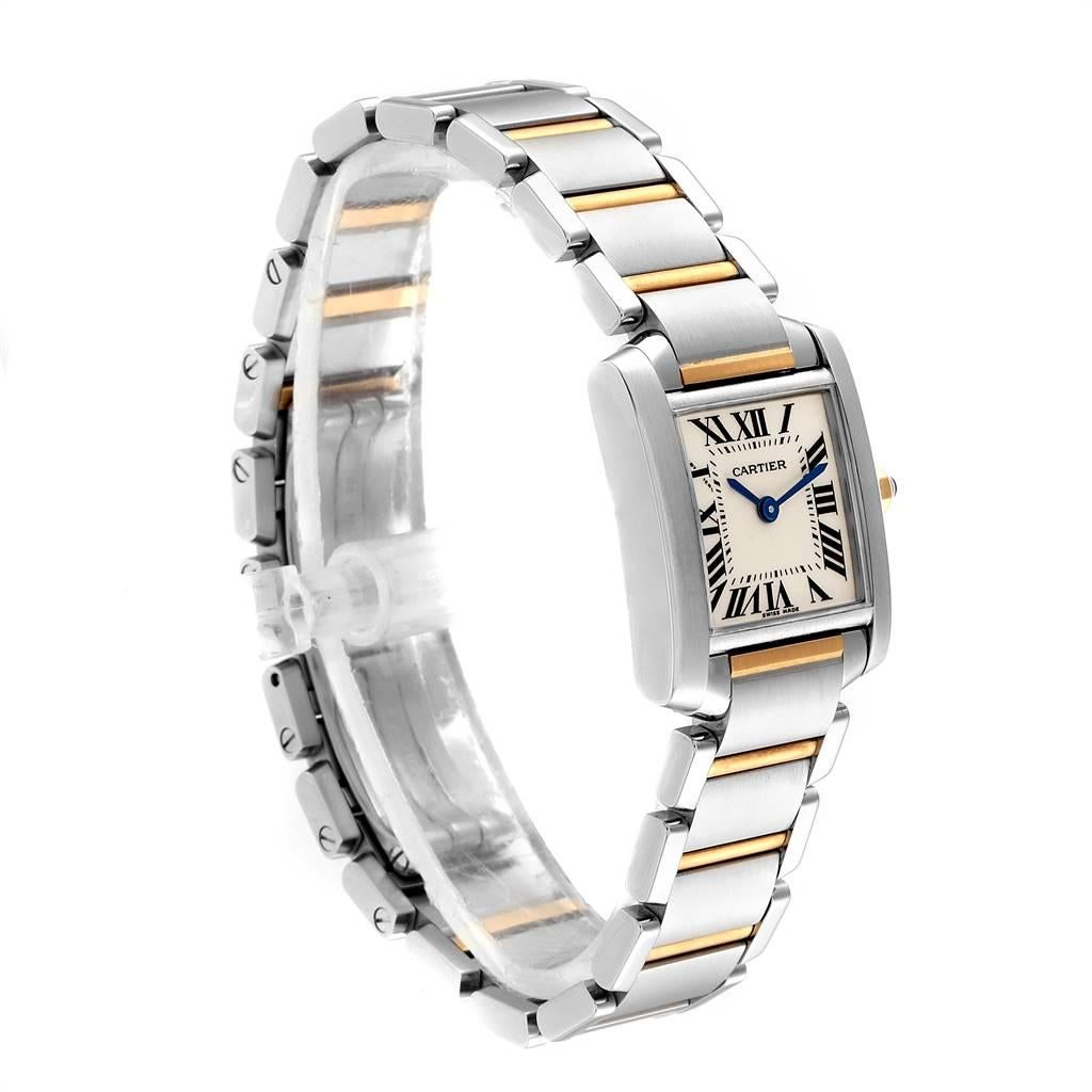 Cartier Tank Francaise Steel Yellow Gold Ladies Watch W51007Q4 In Excellent Condition For Sale In Atlanta, GA