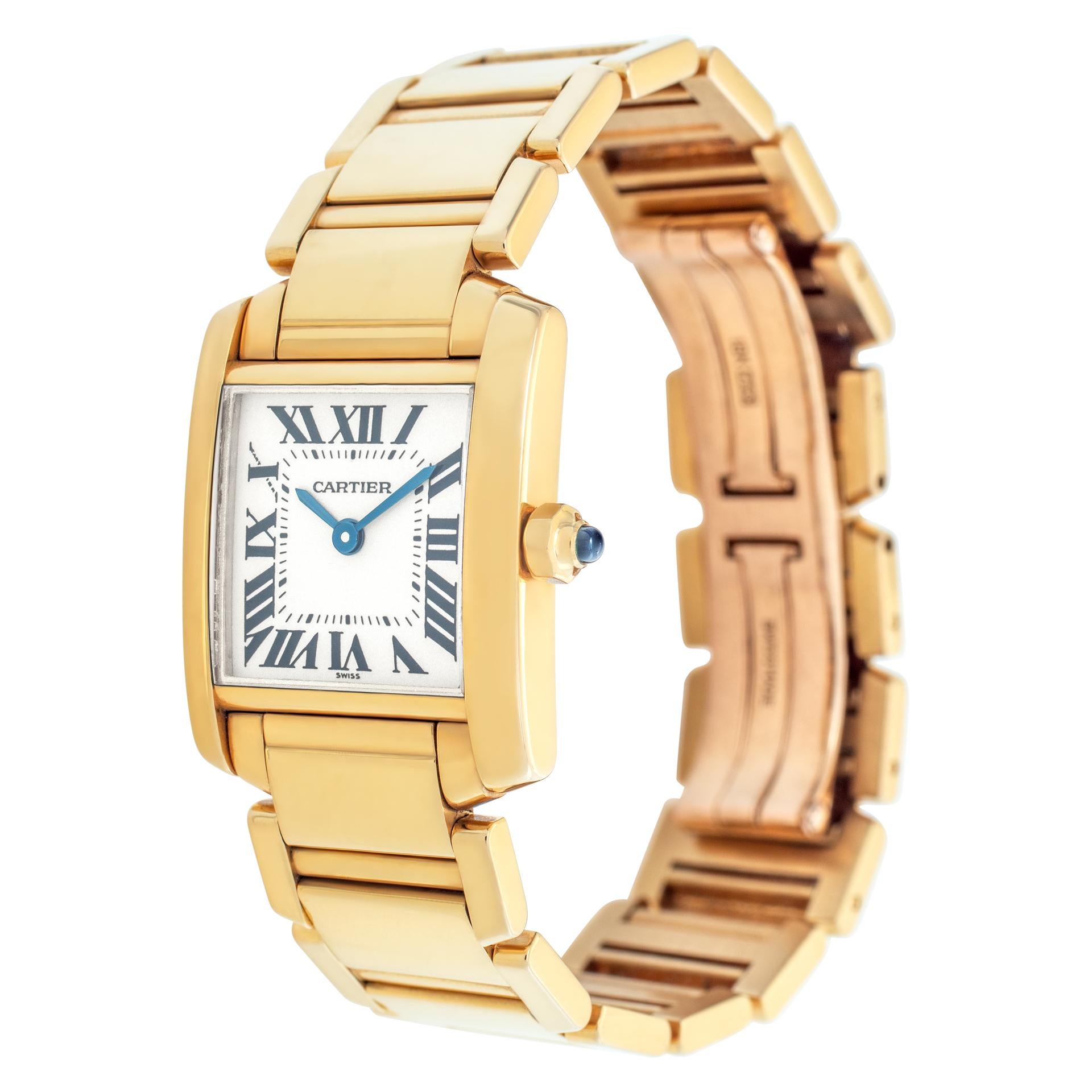 Cartier Tank Francaise in 18k yellow gold. Quartz. 20 mm case size. Ref W50002N2. Fits up to 6'' wrist. Fine Pre-owned Cartier Watch. Certified preowned Dress Cartier Tank Francaise W50002N2 watch is made out of yellow gold on a 18k bracelet with a