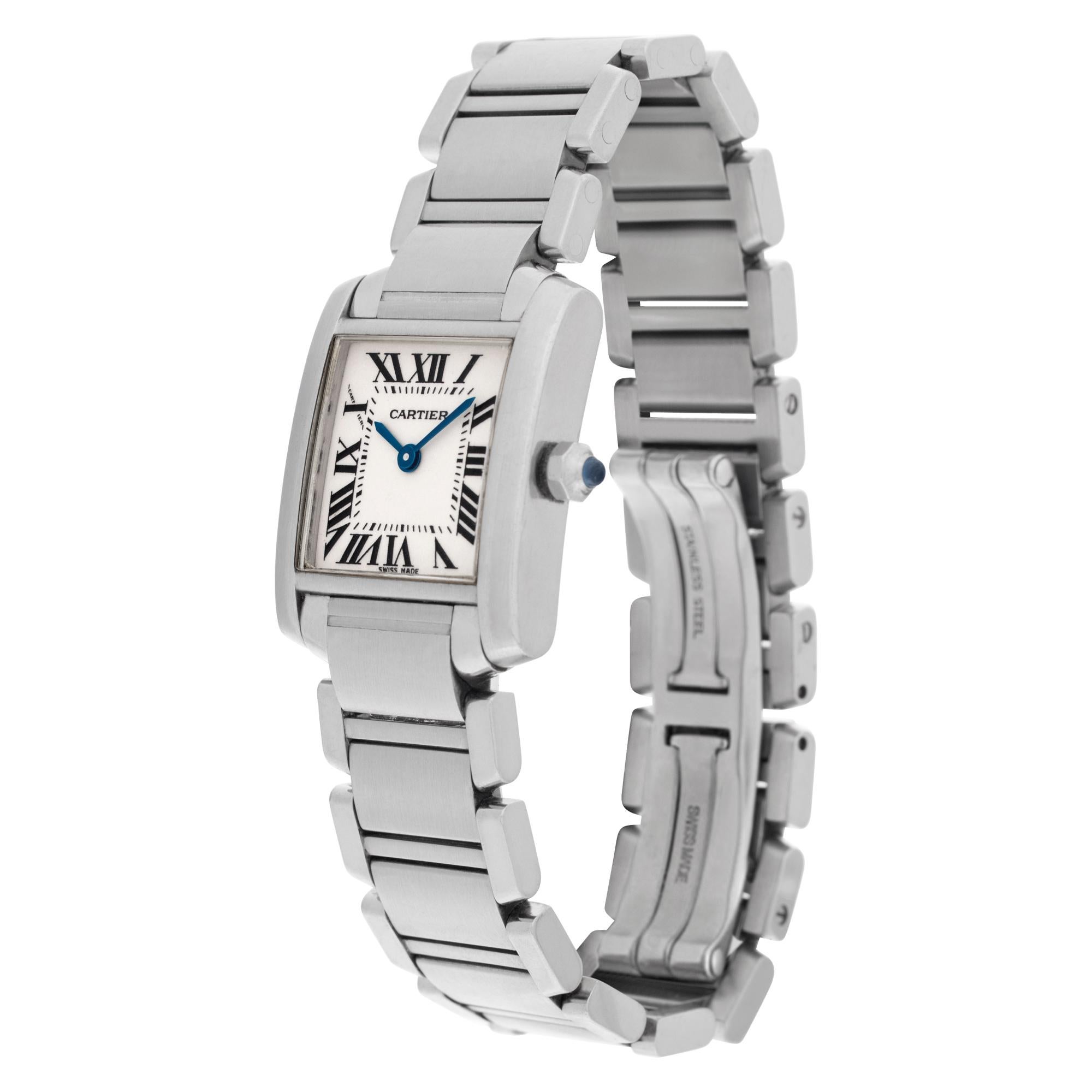 Cartier Tank Francaise in stainless steel. Quartz. Case size 20 mm width and 25 mm length lug to lug. Ref W51008q3. Circa 2010s. Fine Pre-owned Cartier Watch.

Certified preowned Classic Cartier Tank Francaise W51008q3 watch is made out of Stainless