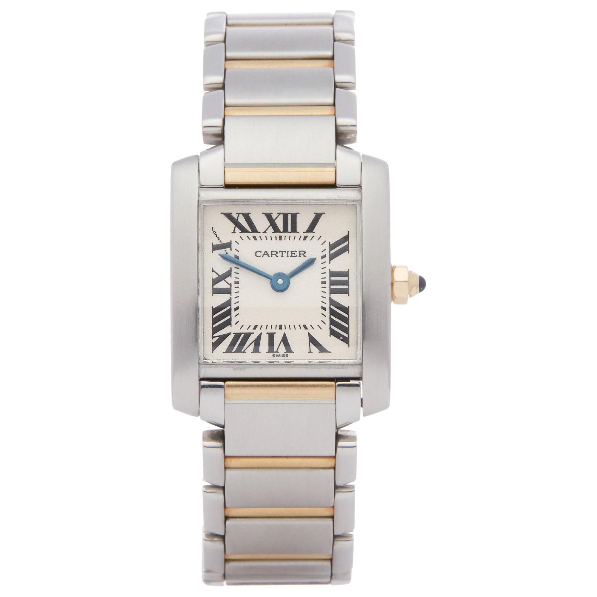 Cartier Tank Francaise 2300 Ladies Stainless Steel and Yellow Gold Watch
