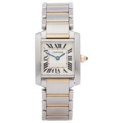 Retro Cartier Tank Francaise 2300 Ladies Stainless Steel and Yellow Gold Watch