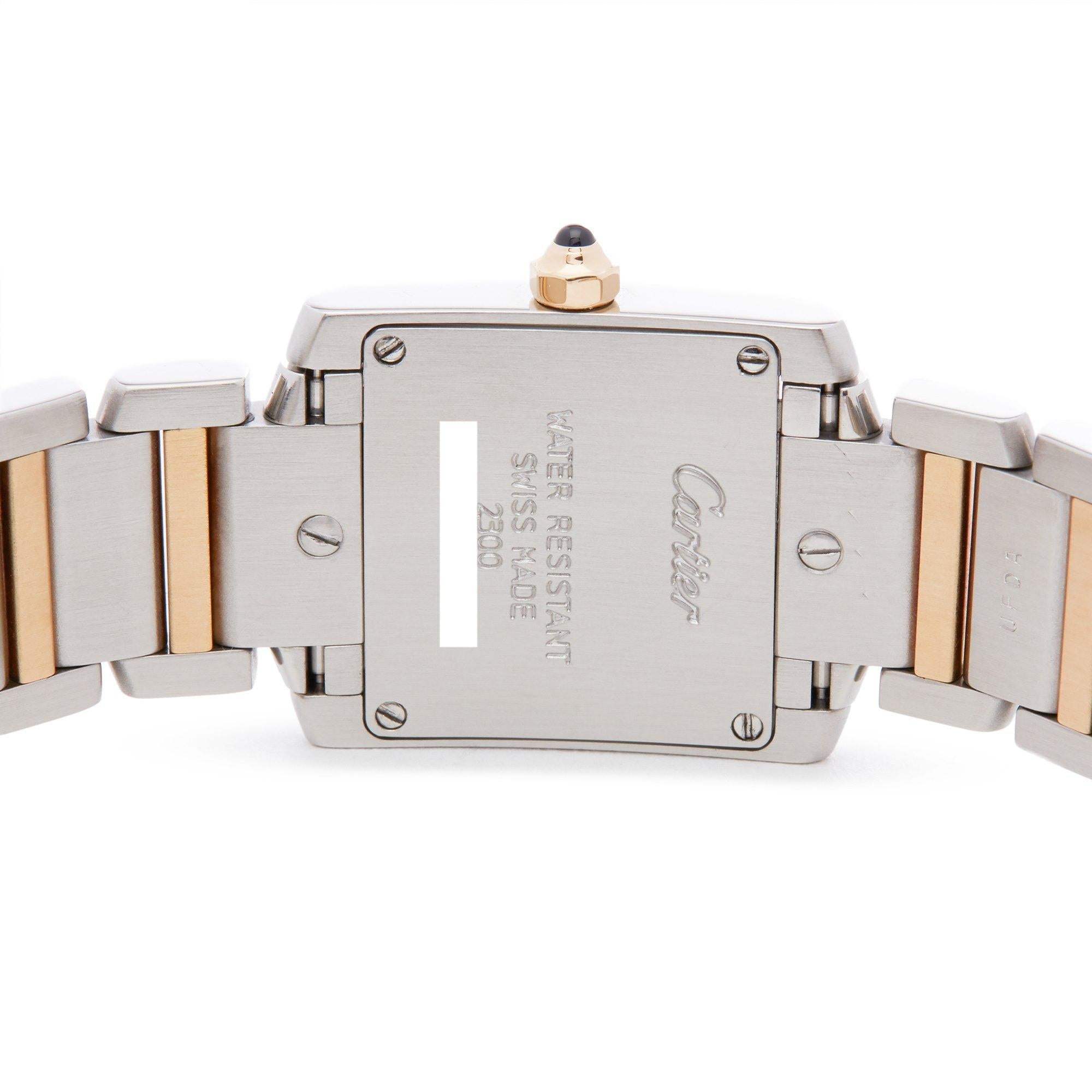 Cartier Tank Francaise 2300 Ladies Stainless Steel and Yellow Gold Watch In Excellent Condition In Bishops Stortford, Hertfordshire