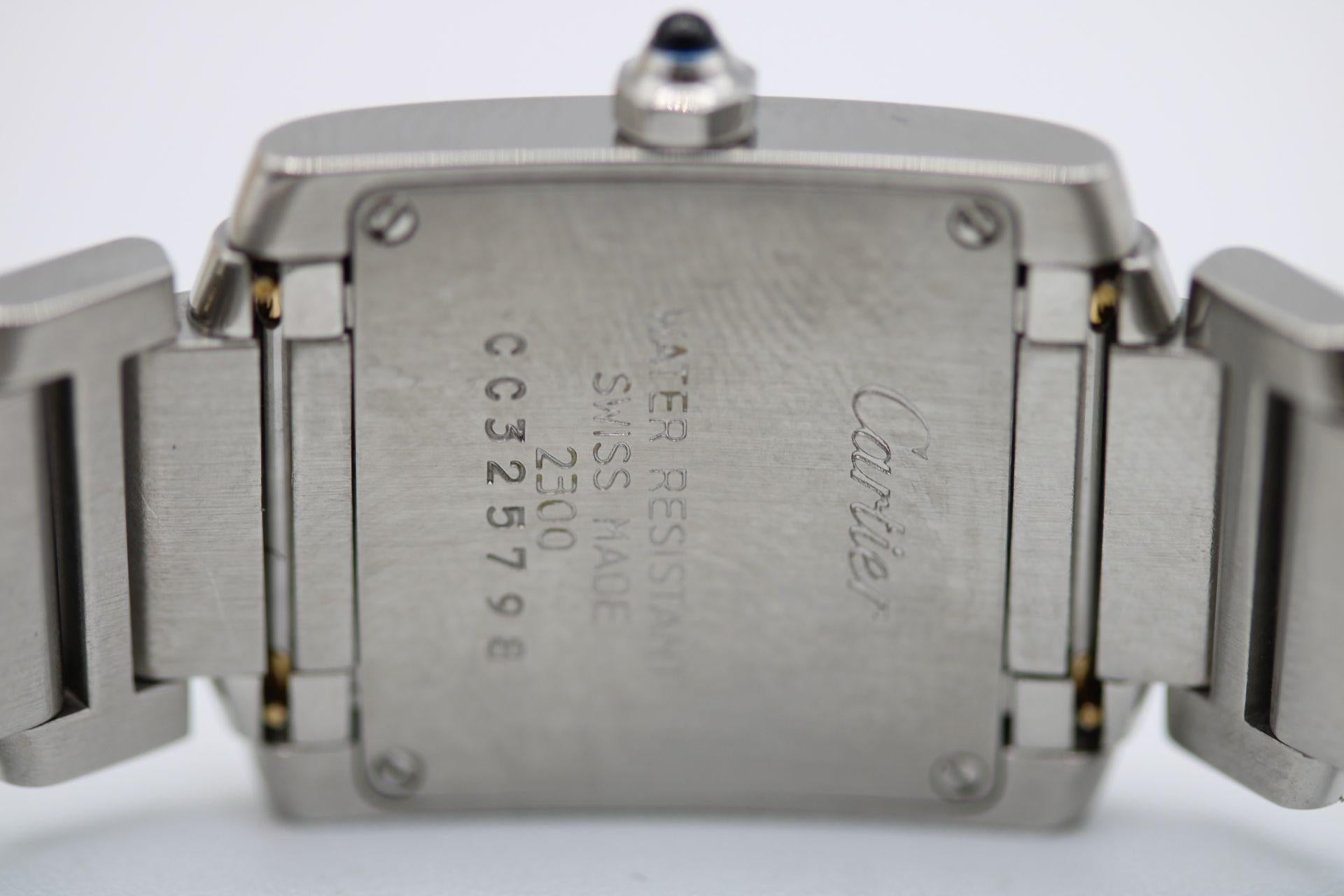  Cartier Tank Francaise 2300 Watch and Papers 1997 For Sale 8