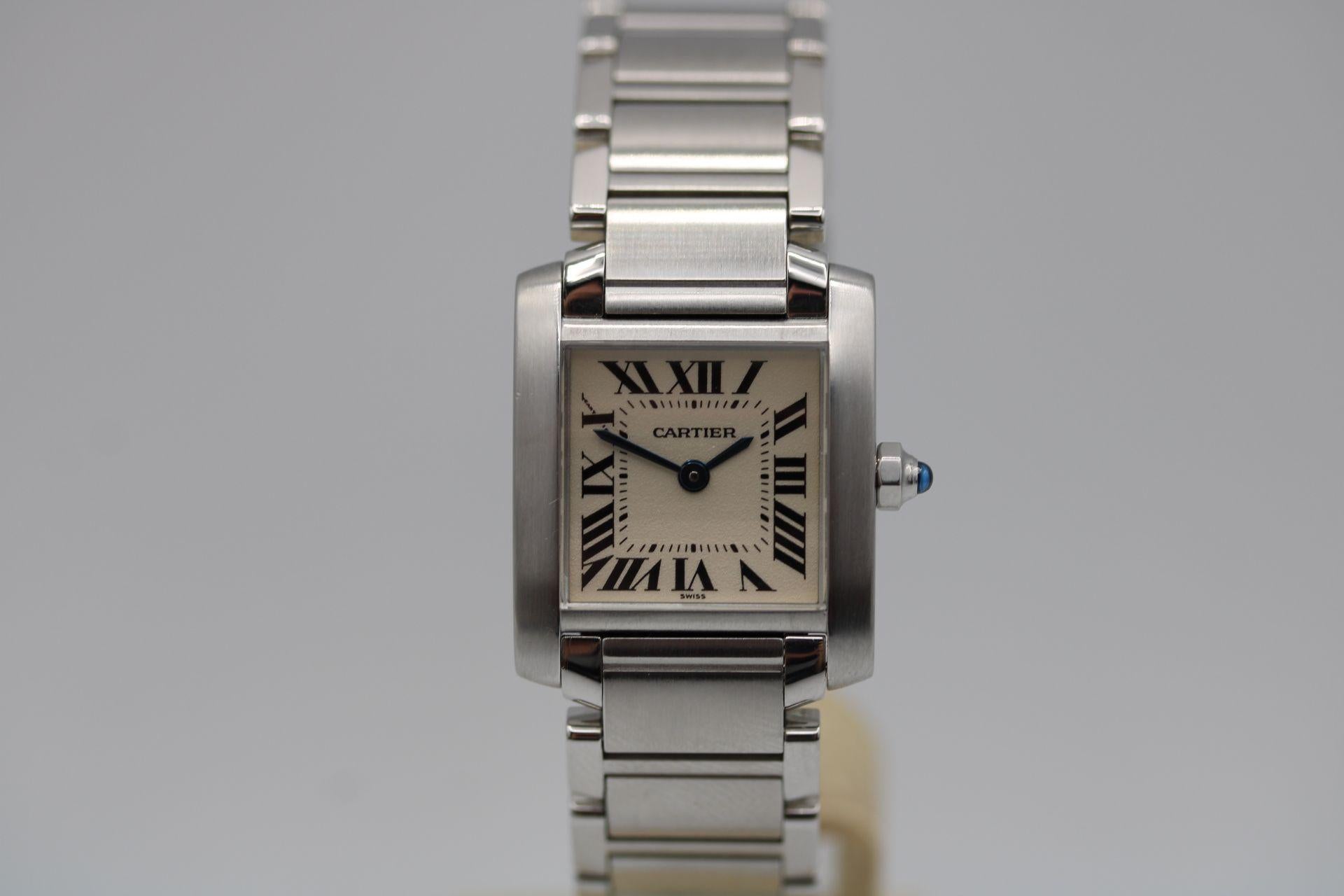 Women's  Cartier Tank Francaise 2300 Watch and Papers 1997 For Sale