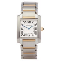 Cartier Tank Francaise 2301 Ladies Stainless Steel and Yellow Gold Watch