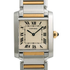 Cartier Tank Francaise 2301 W51007Q4 Womens Quartz Watch 18k Two Tone