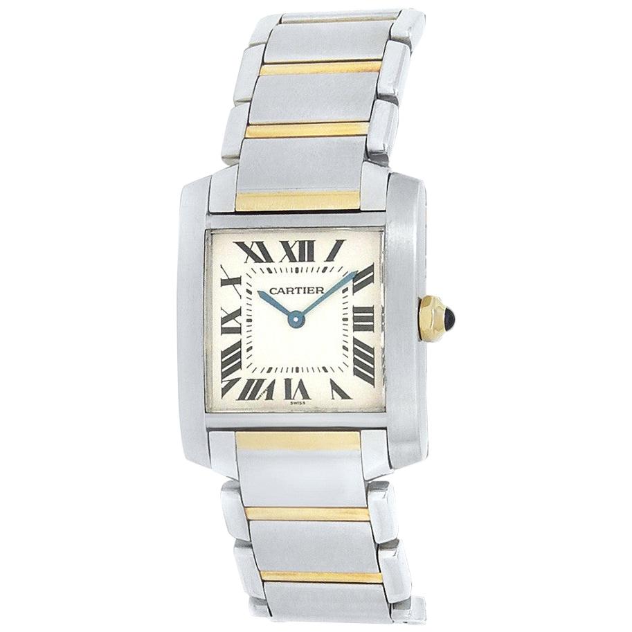 Cartier Tank Francaise 2301, White Dial, Certified and Warranty