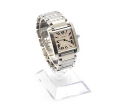 Cartier Tank Francaise 2301 with Band, Stainless-Steel Bezel and White Dial
