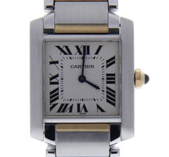Cartier Tank Francaise 2301 with Band, Stainless-Steel Bezel and White Dial