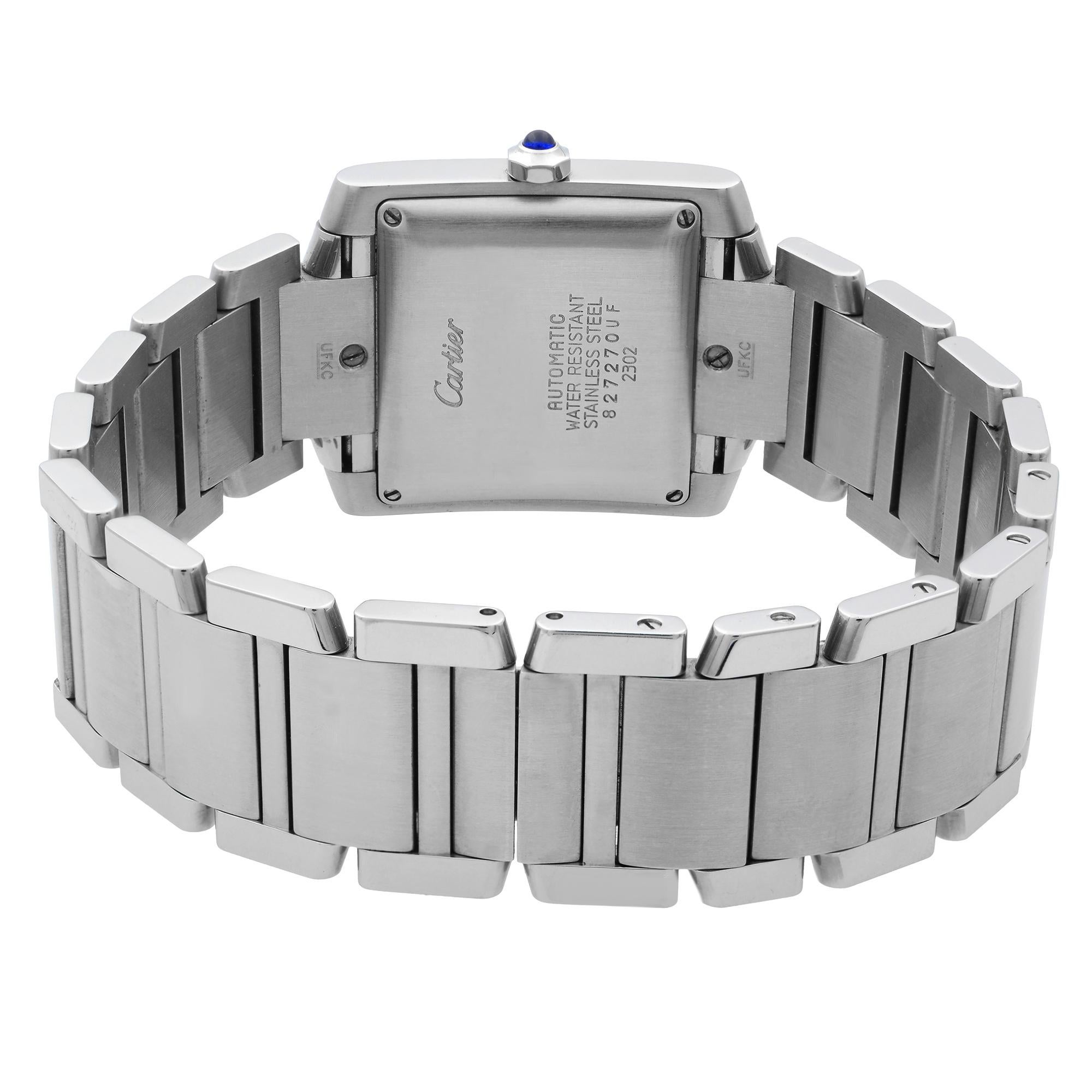 Cartier Tank Francaise 2302 Stainless Steel Silver Dial Men's Watch W51002Q3 3