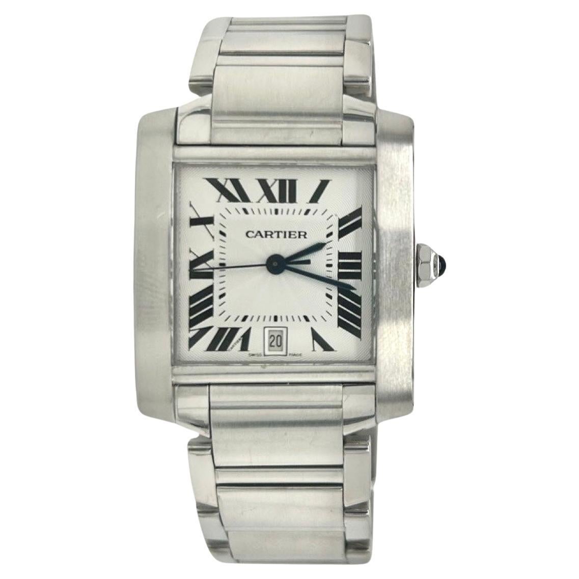 Cartier Tank Francaise 2302 Stainless Steel Watch Medium Size