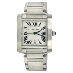 Cartier Tank Francaise 2302 Stainless Steel Watch Medium Size