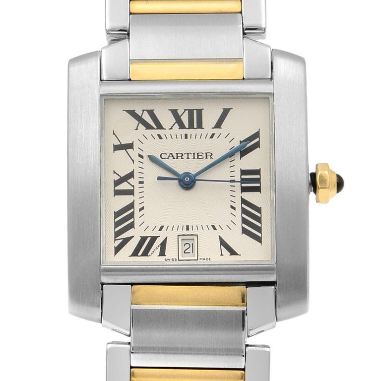 Cartier Tank Francaise 2302 Two-Tone Silver Dial Automatic Men's Watch ...