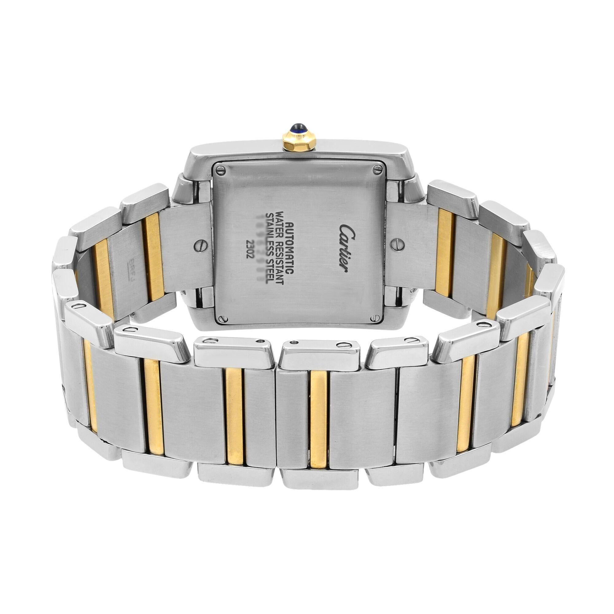 Modern Cartier Tank Francaise 2302 Two-Tone Silver Dial Automatic Men's Watch W51005Q4