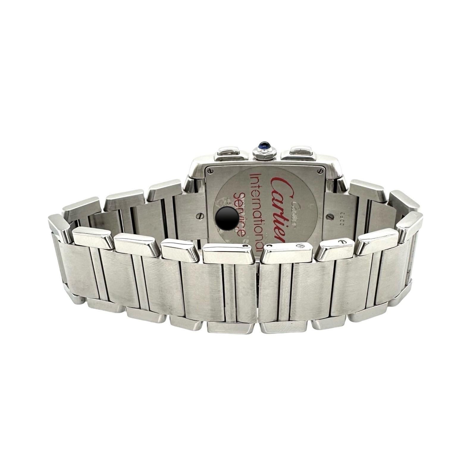 Round Cut Cartier Tank Francaise 2303 Chronoflex Quartz with Diamonds 28mm Watch (Y-236)