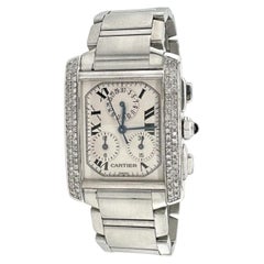 Cartier Tank Francaise 2303 Chronoflex Quartz with Diamonds 28mm Watch (Y-236)