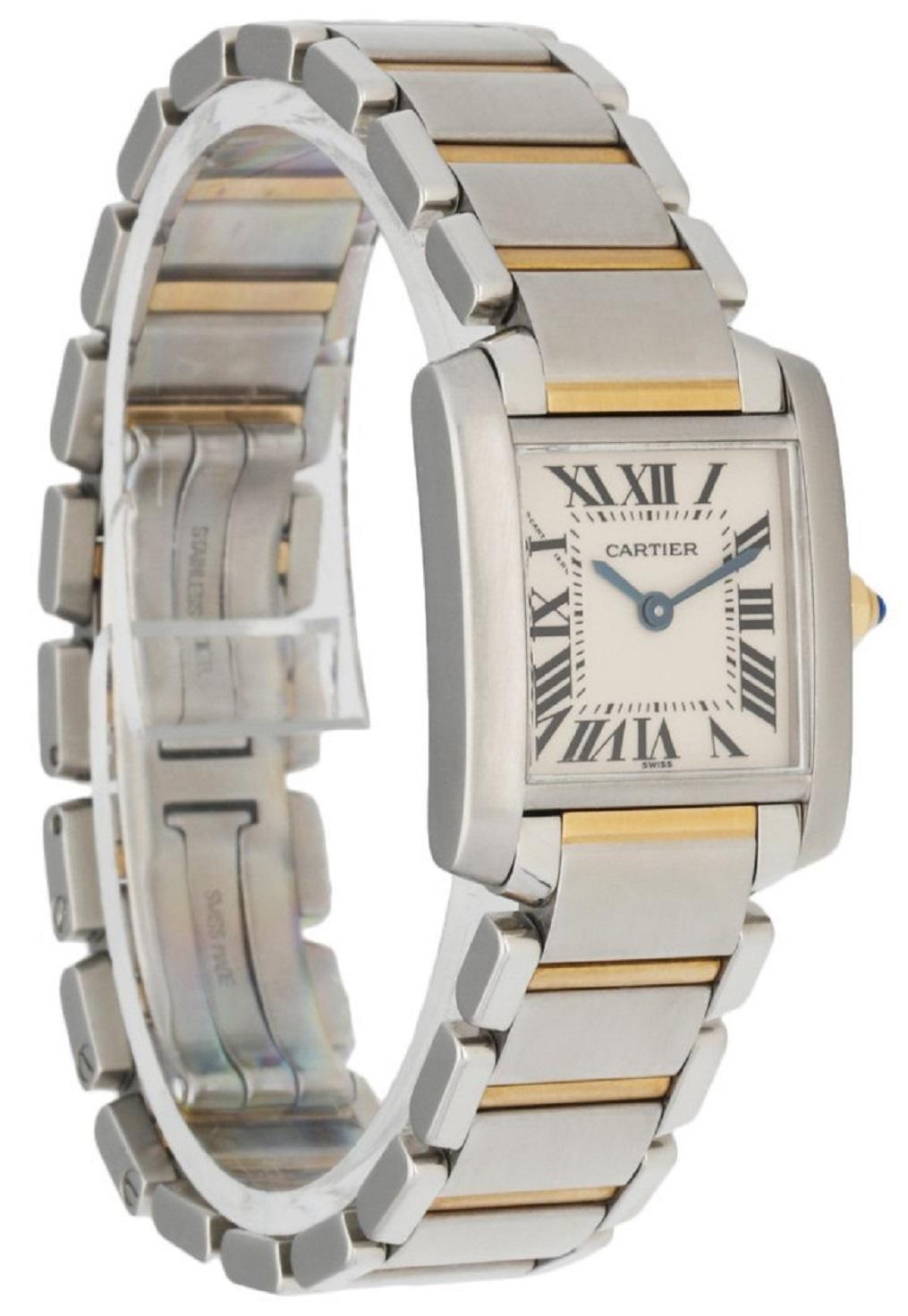 Cartier Cartier: Tank Francaise 2384 Damenuhr im Zustand „Hervorragend“ in Great Neck, NY