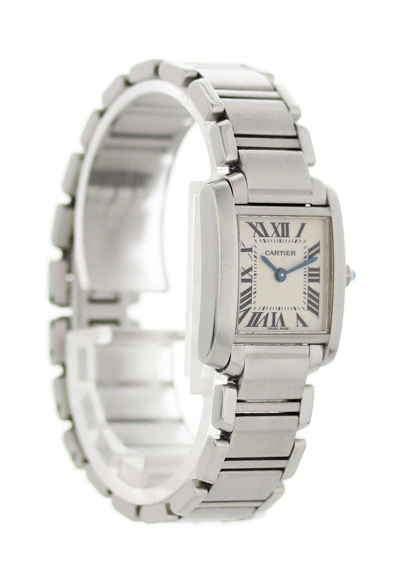 Cartier Tank Francaise 2384 Ladies Watch In Excellent Condition For Sale In New York, NY