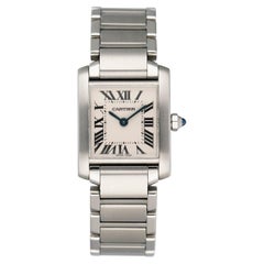 Cartier Montre Tank Francaise 2384 en acier inoxydable pour femmes