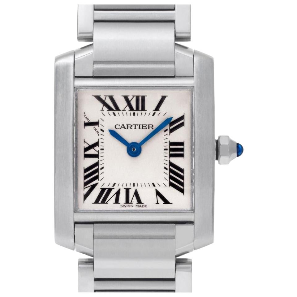 Cartier Tank Francaise 2384 Stainless Steel Off-White Dial Quartz Watch