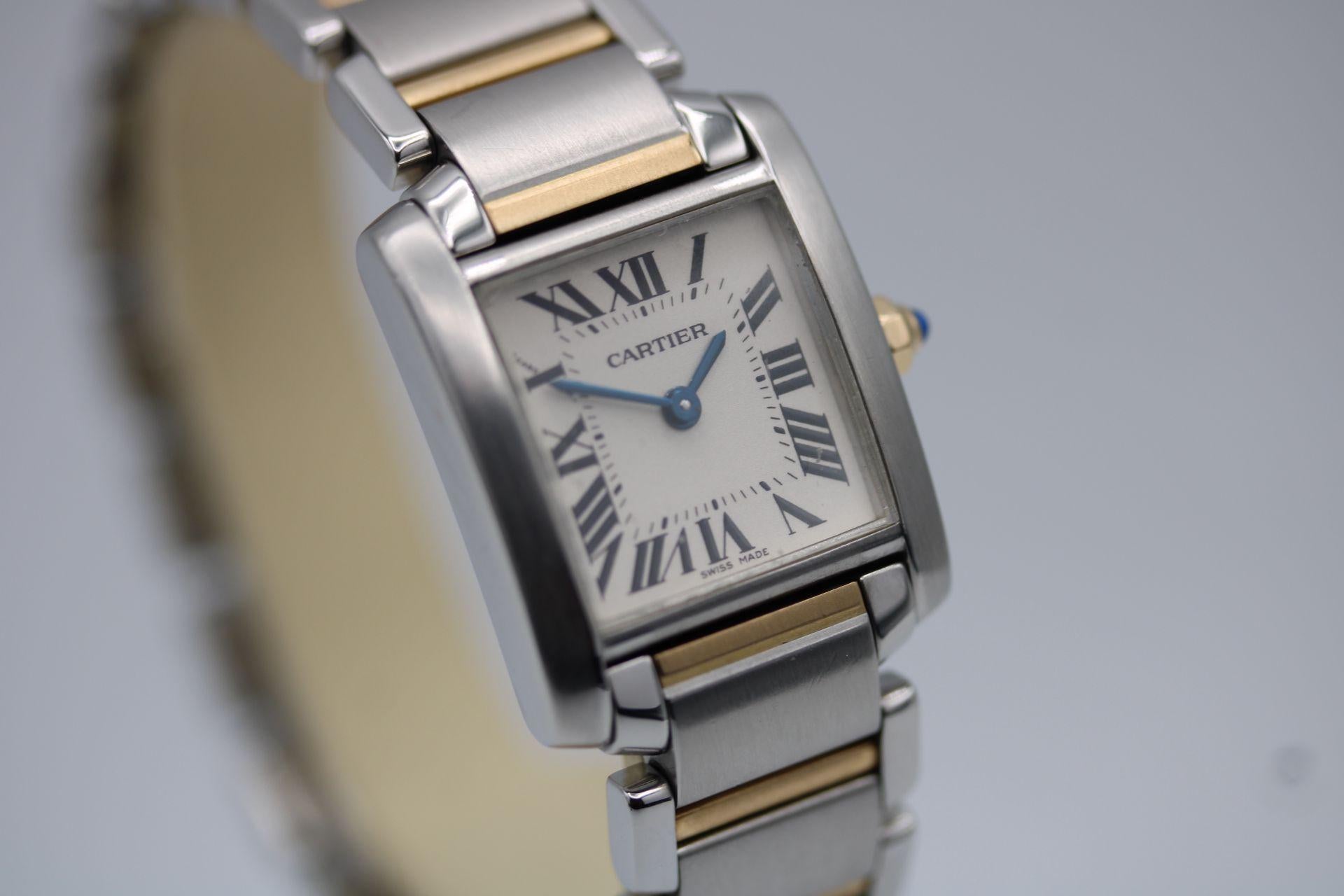 Cartier Tank Francaise 2384 Steel and Gold Watch and Box Only  1