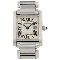 Cartier Tank Francaise 2384, White Dial, Certified and Warranty