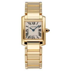 Cartier: 18 Karat Gelbgold Damenuhr Tank Francaise 2385