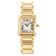 Cartier Tank Francaise 2385 W520065 Womens Quartz Watch 18k Gold Box&Papers 20mm