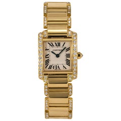 Cartier Tank Francaise 2385 WE1001RG Womens 18 Karat Gold Quartz Watch 3.6 Carat