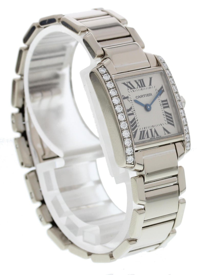 cartier tank francaise white gold with diamonds