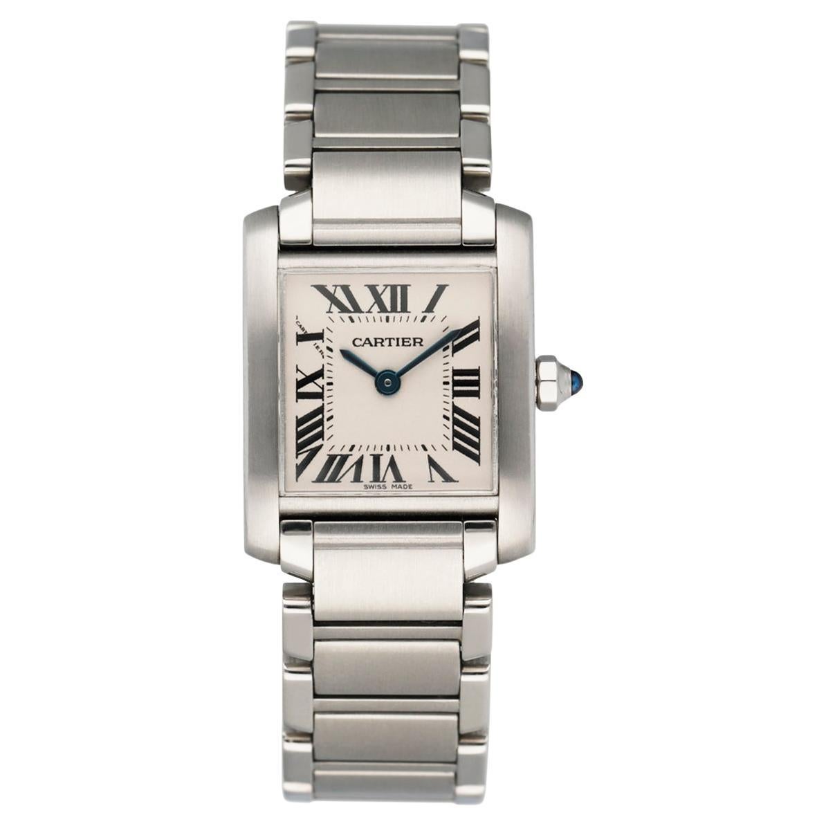Cartier Tank Francaise 2403 18K White Gold Ladies Watch