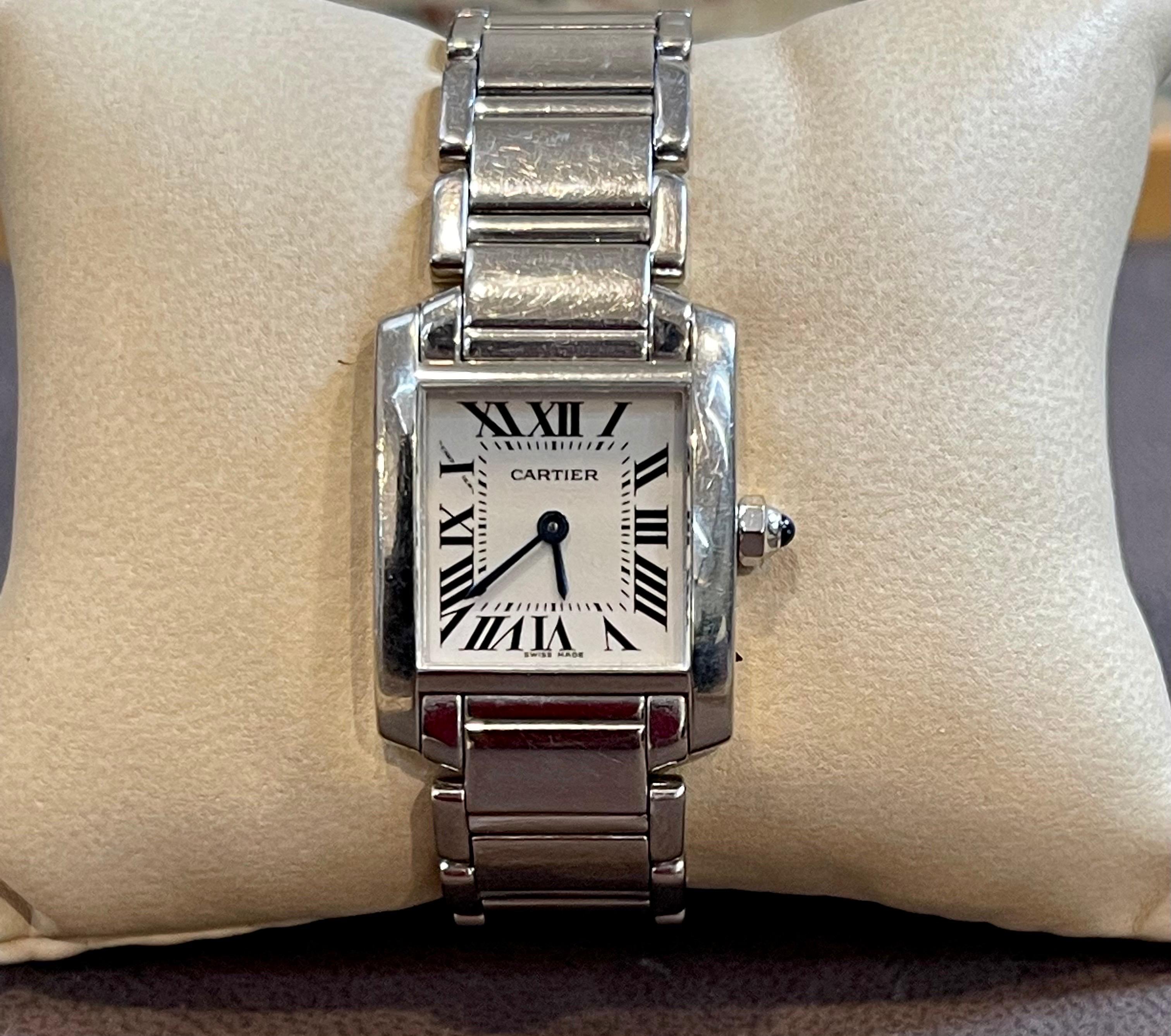 Cartier Tank Francaise 2403 18K White Gold Ladies Watch Pre Loved For Sale 3