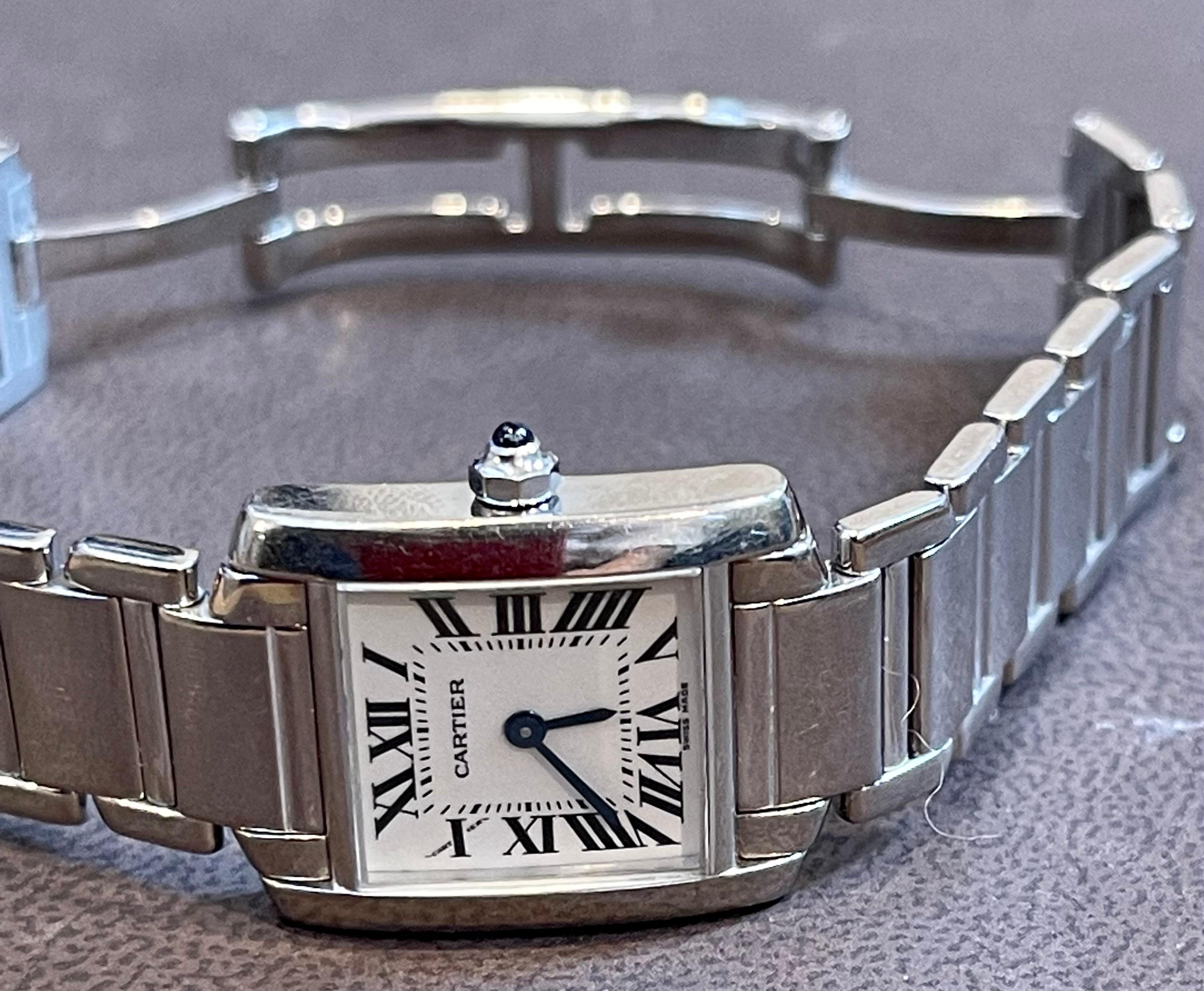 Cartier Tank Francaise 2403 18K White Gold Ladies Watch Pre Loved For Sale 6